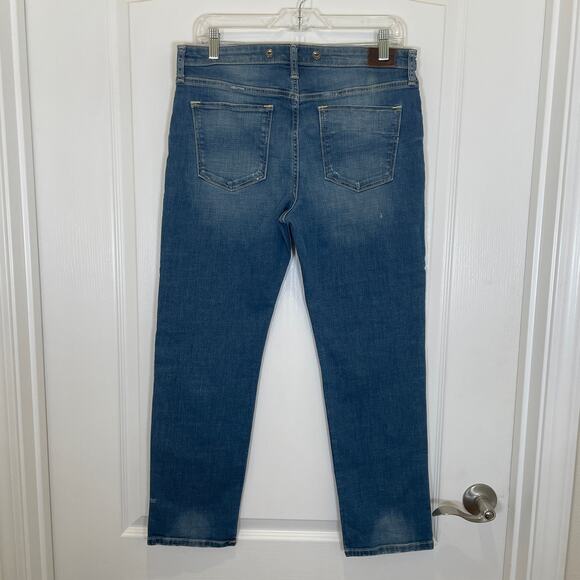 Anthropologie Holding Horses Straight Leg Jeans Distressed Stitch Details 28 - Picture 6 of 6